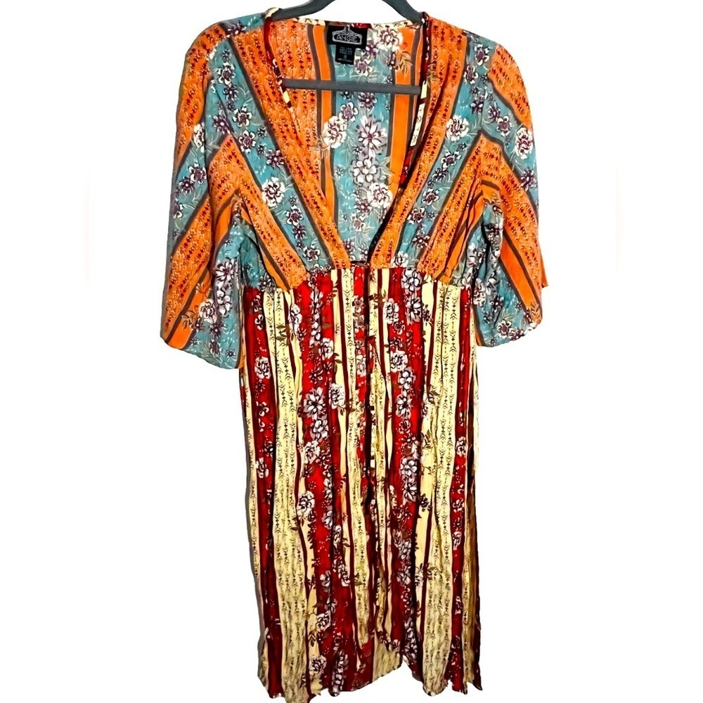 Angie Bell Sleeve Front Tie Kimono Dress Size M